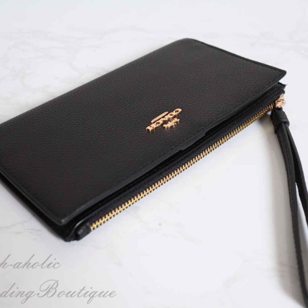 NWT Coach Pebble Leather Long Wallet in Black - Picture 7 of 7